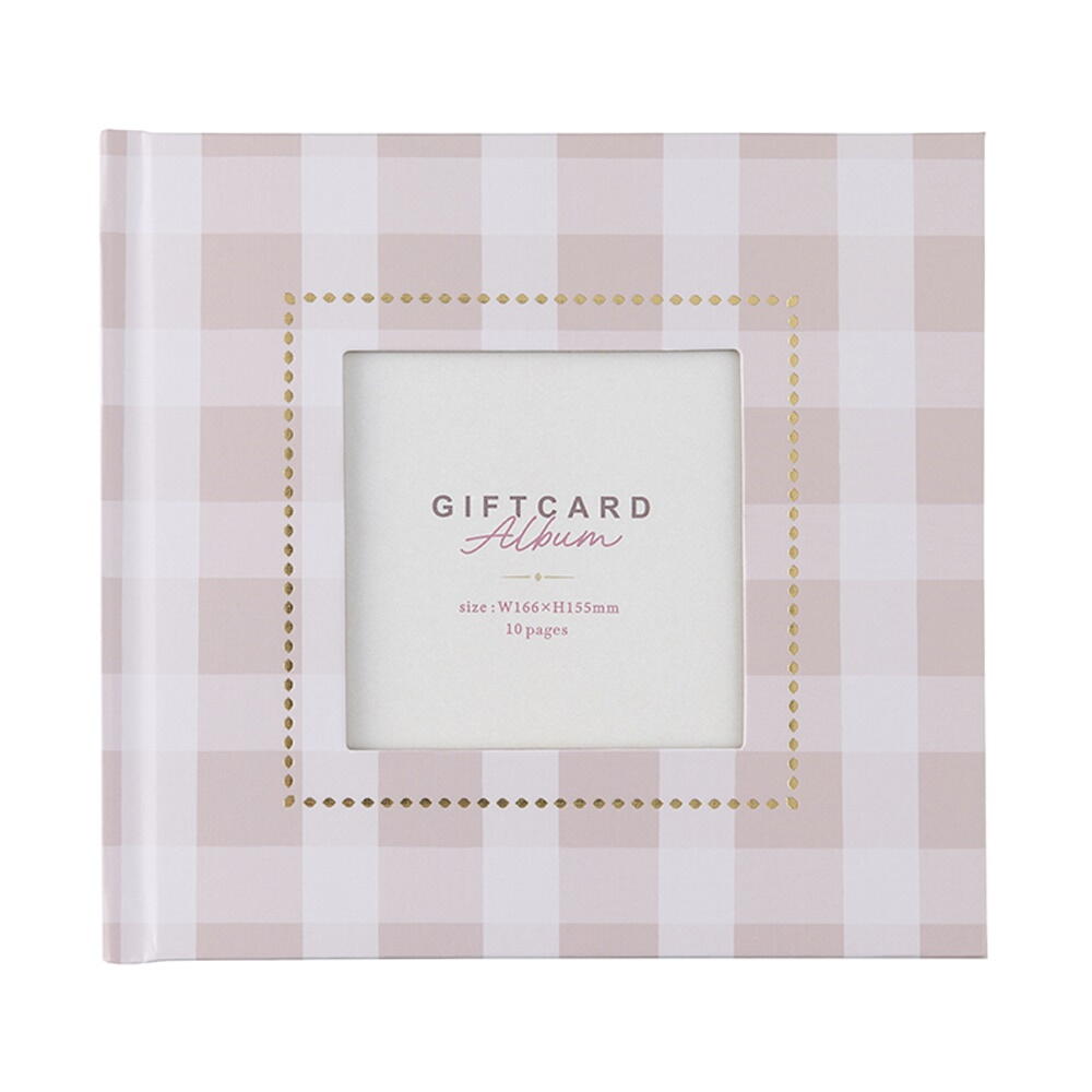 ナカバヤシ ギフトカードアルバム スクエアミニサイズ エクリュ チェック A-SMBP-101-2