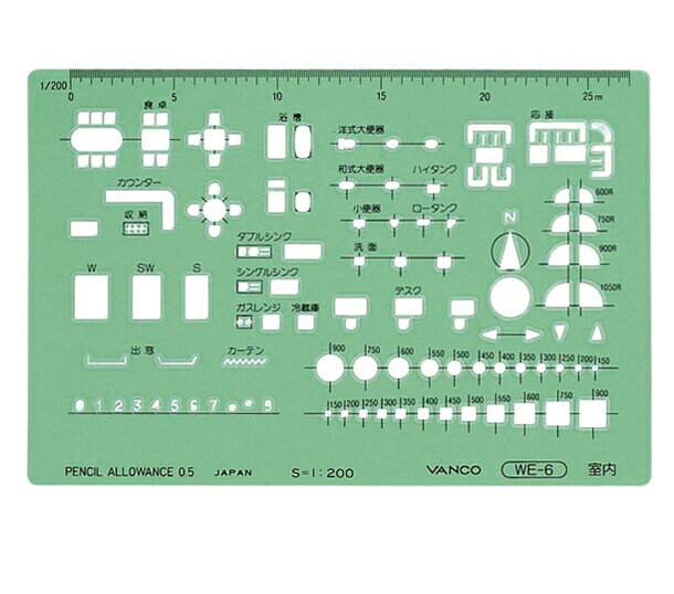 VANCO バンコ テンプレート 1/200 オフィスレイアウト WE-6 20006