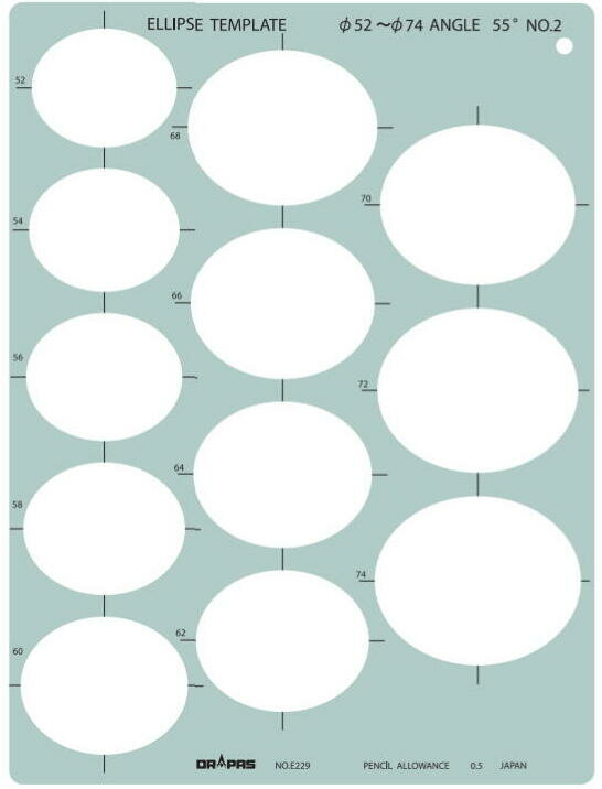 DRAPAS ドラパス テンプレート E型 楕円定規 55° No.2 No.31-E229