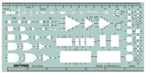 DRAPAS ドラパス テンプレート E型 論理回路定規 B No.31-E404N