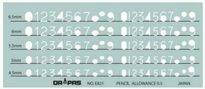 DRAPAS ドラパス テンプレート E型 数字定規 No.31-E821