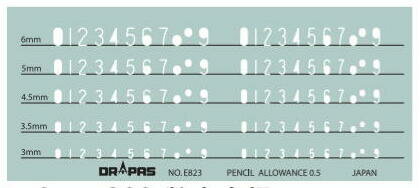 DRAPAS ドラパス テンプレート E型 数字定規 No.31-E823