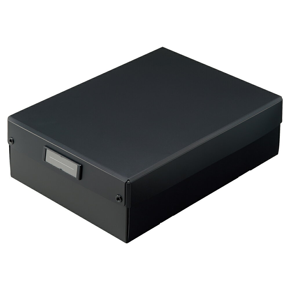 リヒトラブ Roomy 折りたたみボックス 浅型 ブラック A-795-24