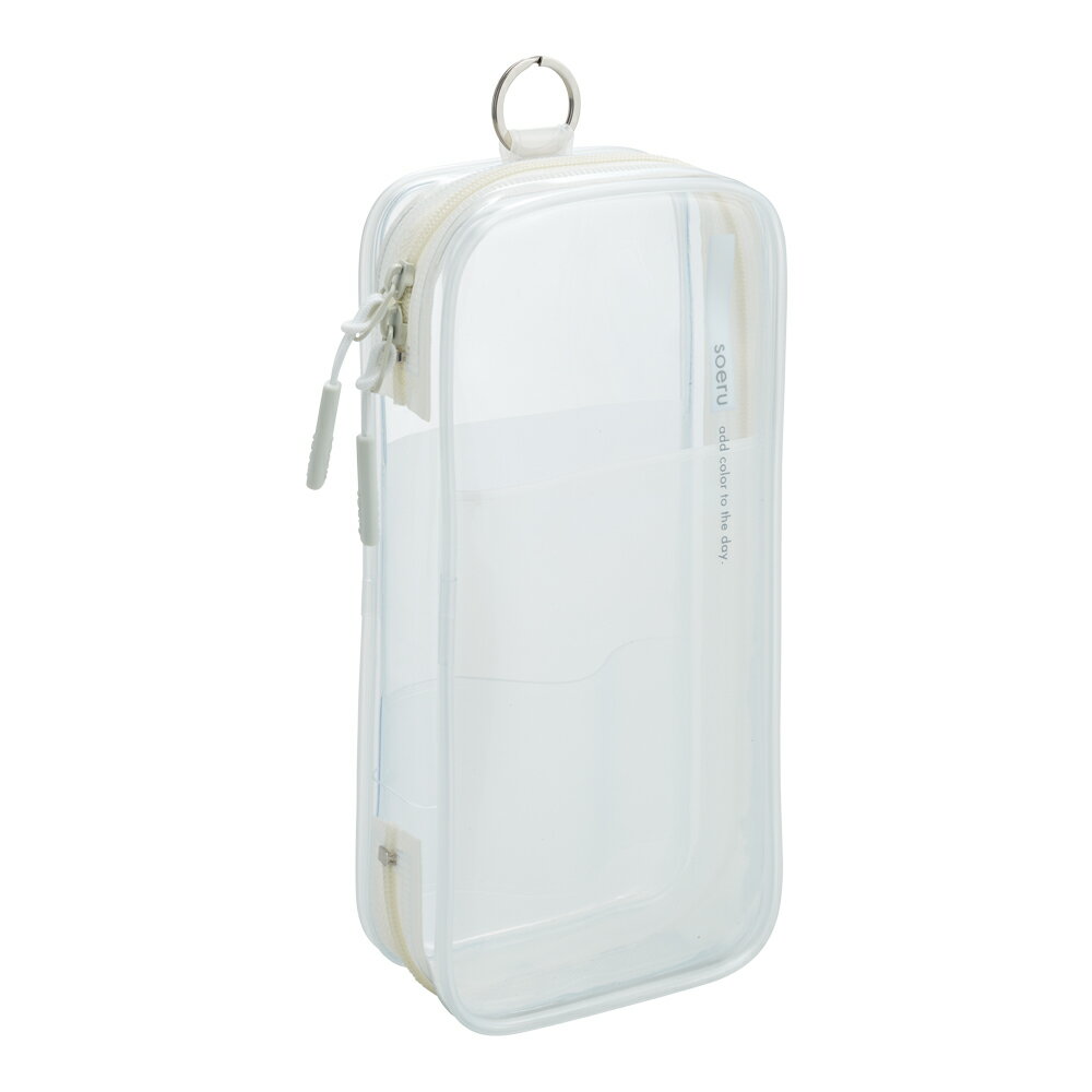 リヒトラブ soeru ラウンドジップペンケース フロストクリヤー A-8103-1