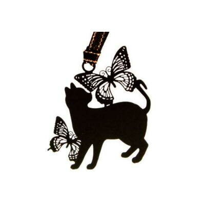 VANCO バンコ ページマーカー 栞 ステンレス製 猫と蝶B 48450