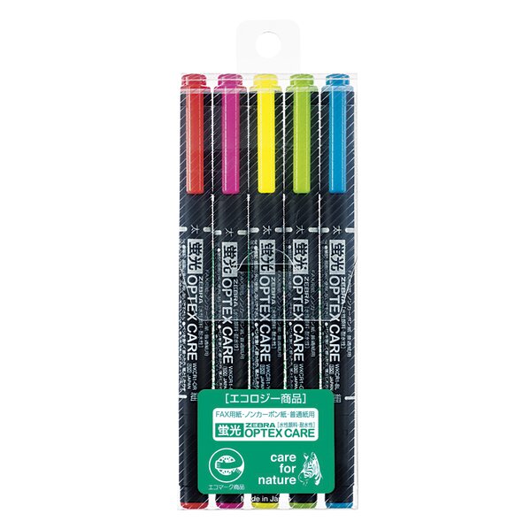 ZEBRA ゼブラ 蛍光ペン オプテックス ケア 5色セット WKCR1-5C