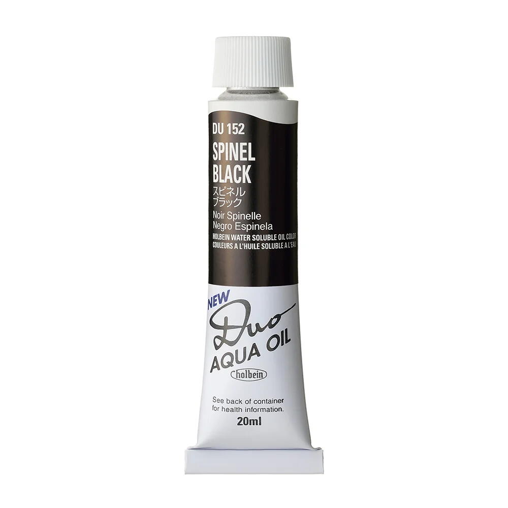 樂天商城 - ホルベイン 水可溶性油絵具 アクアオイルカラー デュオ 黒&白系 20ml DU152 スピネル ブラック 3本入 023152