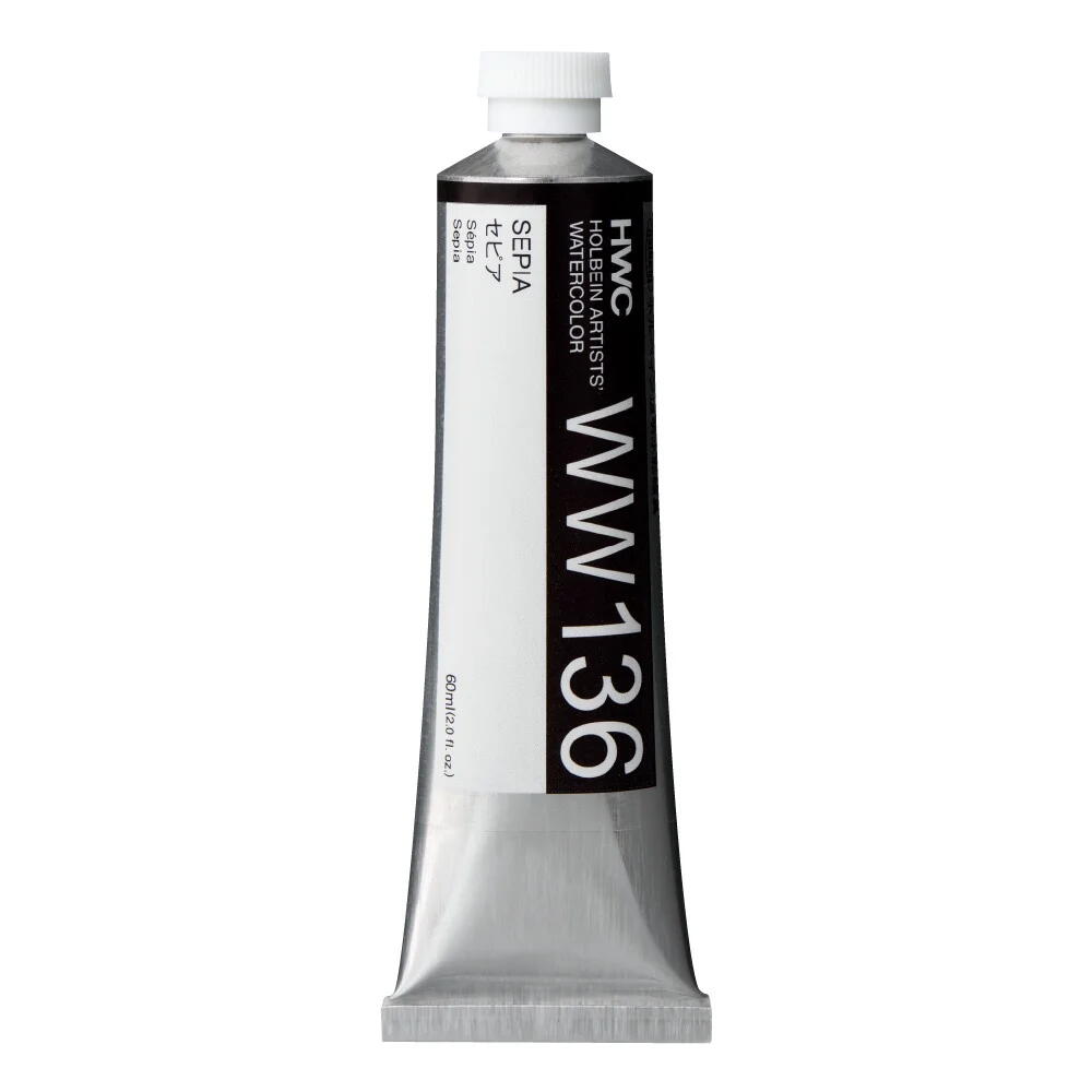 樂天商城 - ホルベイン 透明水彩絵具 茶系 60ml WW136 セピア 013136