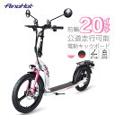 電動キックボード 公道走行可能 20インチタイヤ ナンバー登録 電動キックスクーター イーバイク 350W 大きくタイヤ 安定感抜群 最高速度30km/h 超便...