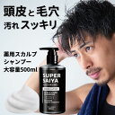 スカルプシャンプー メンズ 大容量 500ml 薬用 男性 男性用 オーガニック アミノ酸系 オールインワン リンスイン 無添加 フケ かゆみ 頭皮臭 頭皮臭い 頭皮ケア ノンシリコン スカルプ シャンプー スカルプケア スーパーサイヤ 医薬部外品