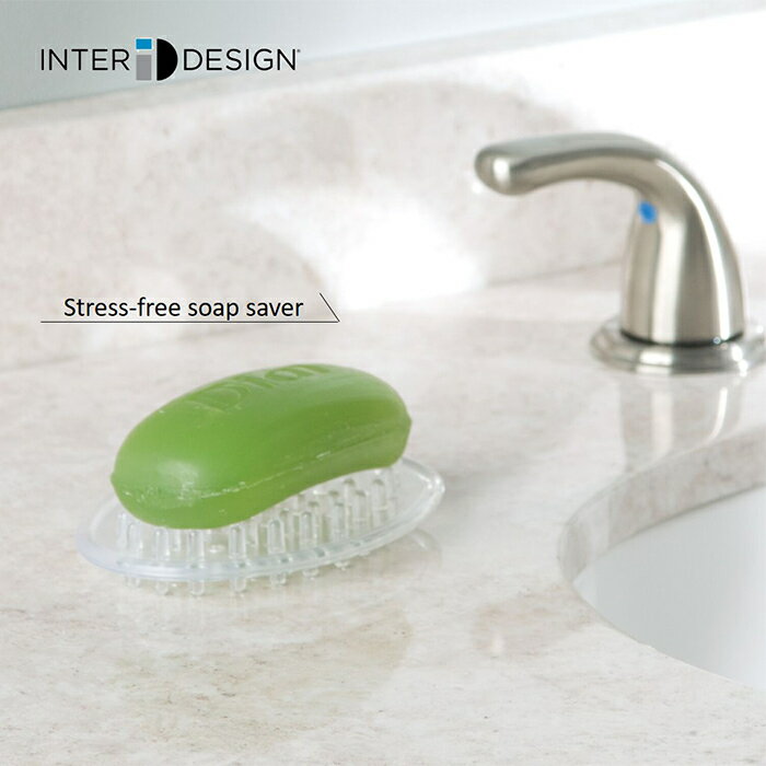 インターデザイン ソープディッシュ 3個組 オーバル クリア 30100EJ 【ヌルヌル ヌメヌメ ストレスフリー ソープホルダー 石鹸置き トレイ トレー 石...