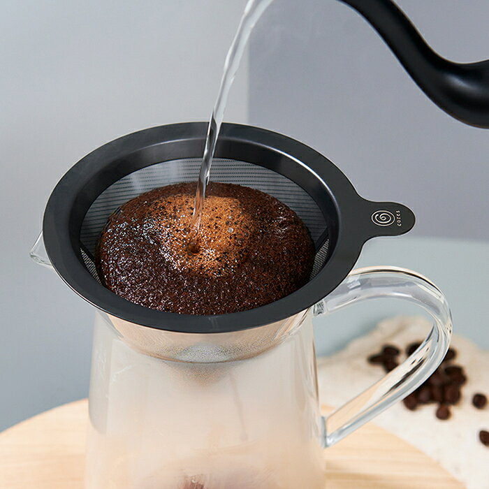 WPB-shop.Rのcores コレス チタンコーンフィルター＆サーバー C761GY【2〜4杯用/容量500ml/チタンコーティング/送料無料】｜アングル3