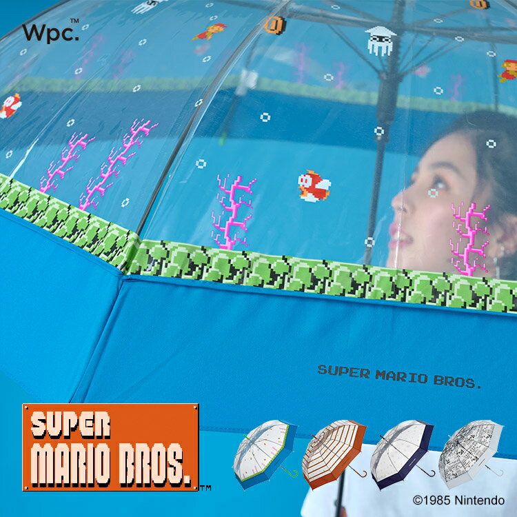 【Wpc.公式】ビニール傘 スーパーマリオブラザーズ【雨傘 傘 はっ水 撥水 レディース】