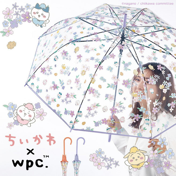 【Wpc.公式】ジャンプ傘［ビニール傘］ちいかわ 妖精柄【長傘 長雨傘 レディース 女性 うさぎ ハチワレ 長く使えるビニール傘 ナガノ キャラクター 花柄 インスタ映え 写真映え フォトジェニック グラスファイバー 軽い 軽量 かわいい 可愛い おしゃれ ブランド かさ】