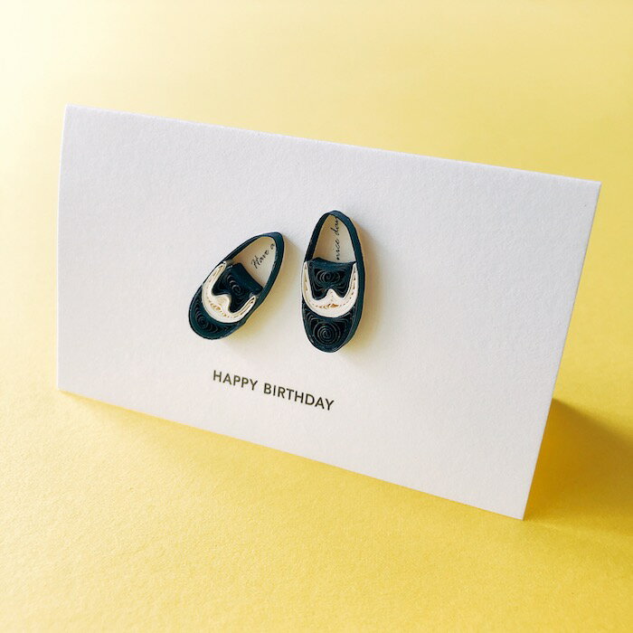 メッセージカード ファッション モノトーン 靴 メガネ 帽子 ネクタイ 時計 messagecard 立体カード ハ..