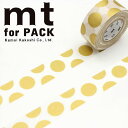 梱包用粘着テープ 幅広 mt カモ井加工紙 mt for PACK ドット・金（25mm×15m） MTPACK06