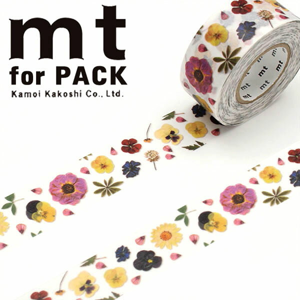 【楽天スーパーSALE10％OFF】梱包用粘着テープ 幅広 mt カモ井加工紙 mt for PACK 押し花（25mm×15m） MTPACK09