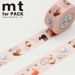 【楽天マラソンSALE10％OFF】梱包用粘着テープ 幅広 mt カモ井加工紙 mt for PACK 動物たち（25mm×15m） MTPACK10