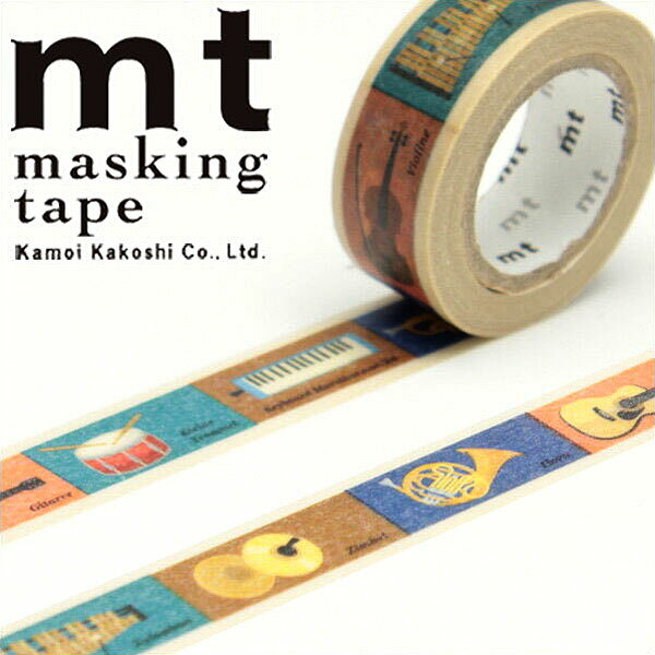 マスキングテープ mt カモ井加工紙 mtfor kids 楽器テープ （15mmx7m ミニ紙管） MT01KID011・1巻