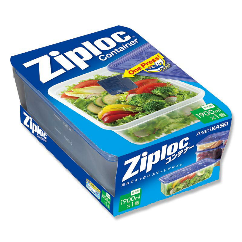 ジップロック コンテナー 長方形 1900ml 1個 保存 容器 旭化成ホームプロダクツ