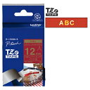 ラベルライター カートリッジブラザー ピータッチテープ12mm幅 リボンテープ ワインレッド(金文字)TZe-RW34