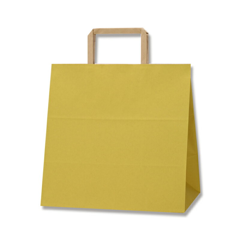 HEIKO 紙袋 手提げ紙袋 H25チャームバッグ E判 からし 幅260Xマチ160X高260mm 50枚入 黄色 業務用 ラッピング シモジマコード003274019