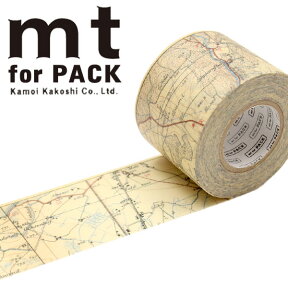 【楽天マラソンSALE10％OFF】梱包用粘着テープ 幅広 mt カモ井加工紙 mt for PACK 地図ヴィンテージ 45mm×15m MTPACK13 1巻