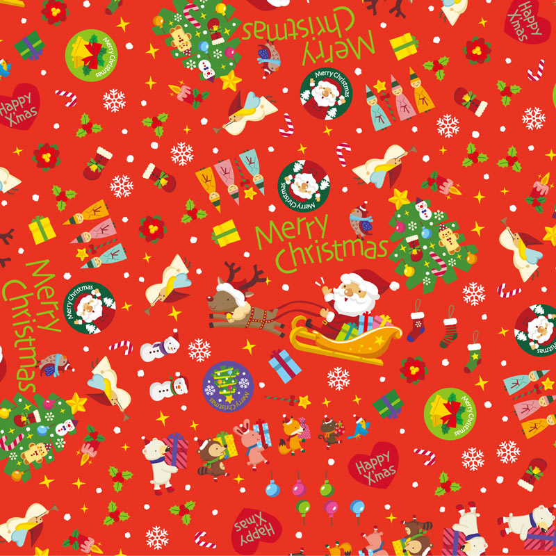 クリスマス包装紙 ラッピングペーパーheiko シモジマハッピークリスマスr レッド 全判 50枚 新入社員が選ぶ超イカしたクリスマス 包装紙10選