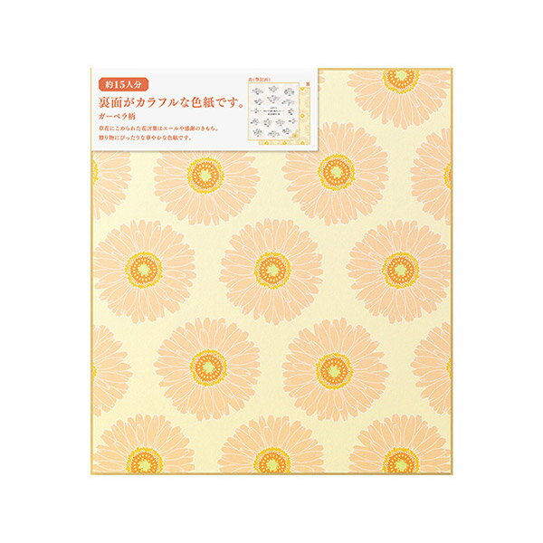 【楽天スーパーセール限定特価】midori ミドリ カラー色紙 裏面 ガーベラ柄 33235006