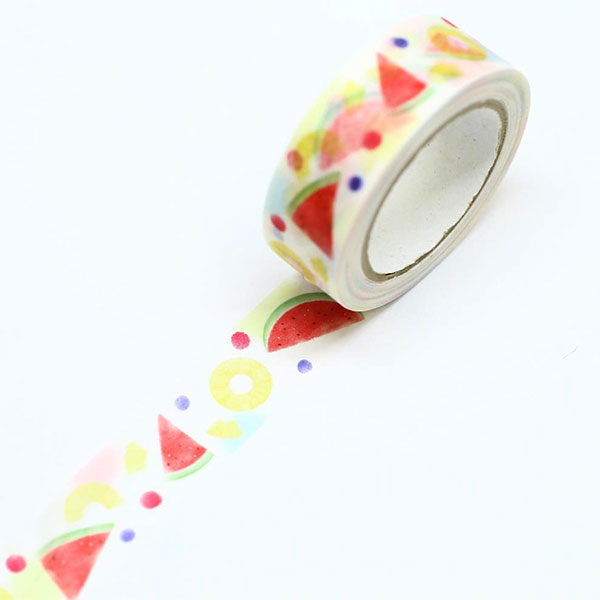 マスキングテープ SAIEN 彩宴 カミイソ産商 オリジナルシリーズ スイカとパイン UR-0002 15mm×10m