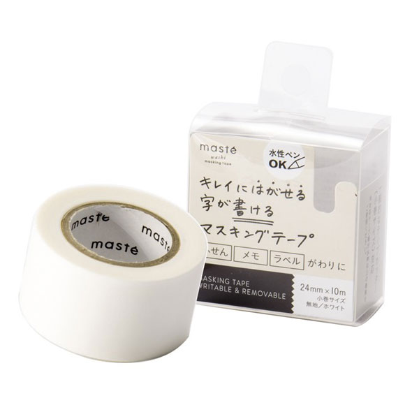 マスキングテープ Mark's マークス maste 水性ペンで書けるマスキングテープ 小巻 24mm幅 ホワイト MST-FA05-WH 24mm×10m