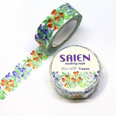 乐天商城 - 【楽天スーパーセール限定特価】マスキングテープ SAIEN 彩宴 カミイソ産商 作家シリーズ フリージア TR-0059 15mm×10m