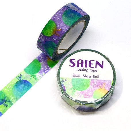 マスキングテープ　 SAIEN 彩宴 カミイソ産商 オリジナルシリーズ 苔玉 UR-0087 15mm×10m