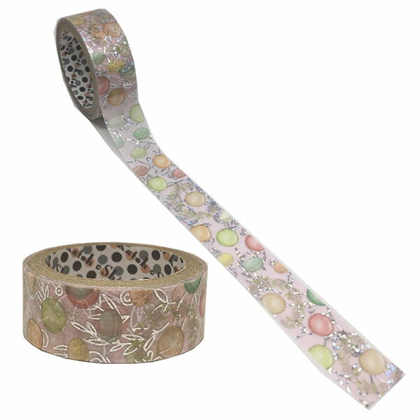 マスキングテープ シール堂 シンジカトウ Shinzi Katoh トレペデコレーションテープ きらぴか マカロン 15mm×3m ks-dt-10069