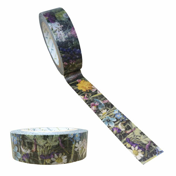 【楽天スーパーセール限定特価】マスキングテープ シール堂 シンジカトウ Shinzi Katoh many flowers 15mm×10m ks-mt-10327