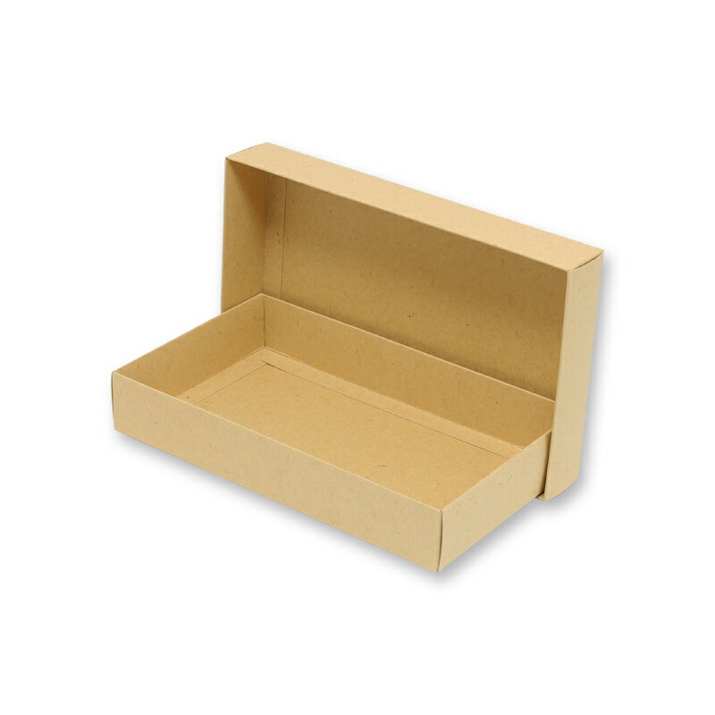 表面に地紋様が入ったやさしいナチュラルカラーの組立箱です。 身・フタが別々のかぶせブタ式です。 用途の目安：フェイスタオル2枚 ●入り数：10枚入り ●サイズ：内寸法：155×265×高45mm ●材質：フタ、身とも：特殊色ボール紙400g