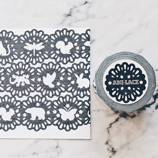 マスキングテープ 自己印 Ani Lace 黒 33mm×5m ZCI 3302175 台湾マスキングテープ 手帳デコレーション