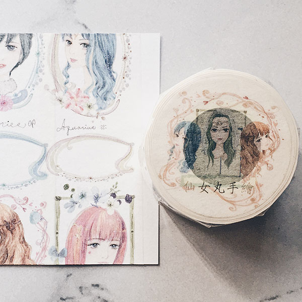 マスキングテープ 自己印 十二星座女孩 40mm×10m ZCI 4004240 台湾マスキングテープ 手帳デコレーション