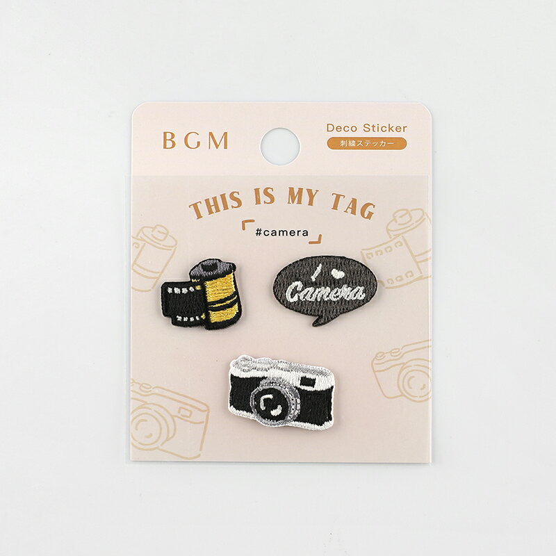 刺繍ステッカー BGM デコステッカー マイタグ・カメラ BE-MTC008