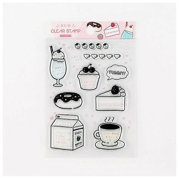 クリアスタンプ BGM ビージーエムキロク・ティータイム BT-CS037 手帳 スケジュール はんこ おしゃれ ..