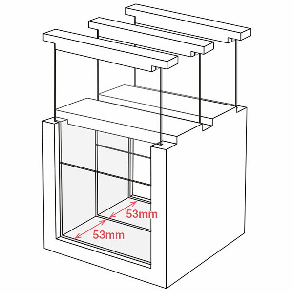 【楽天スーパーセール限定特価】ボックス型フレーム 3スライドBOX フロート15角 106-038 ブラック