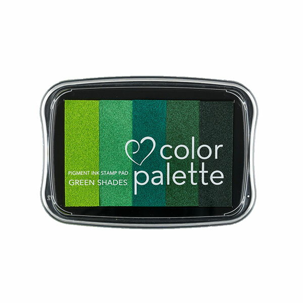 ツキネコ スタンプパッド カラーパレット5色コンビ CP-508 グリーンシェイド