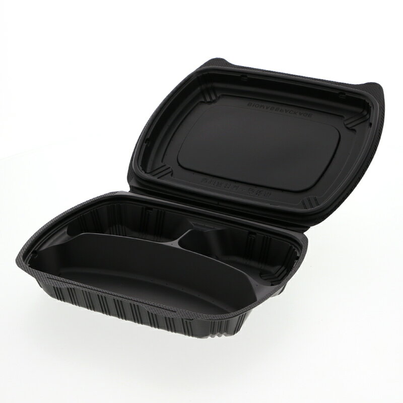 Rakuten - リスパック 弁当容器 バイオデリカ シェルBOX 80-2 黒 25枚