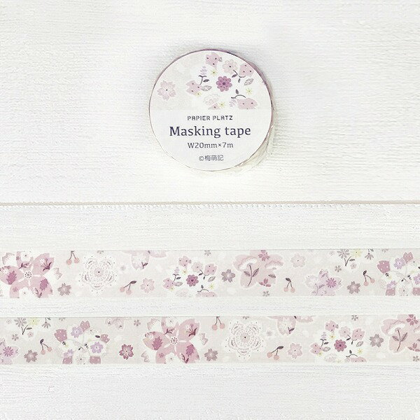 マスキングテープ PAPIER PLATZ パピアプラッツ クレス 梅萌記 さくらもよう 37-898 20mm×7m