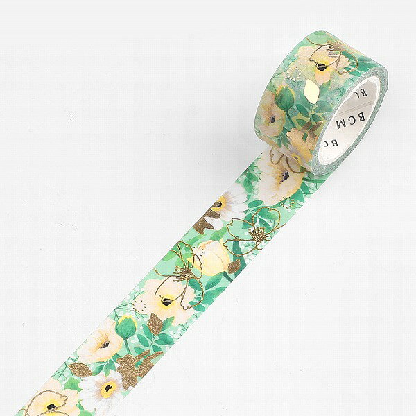 マスキングテープ BGM ビージーエム フラワーメロディー 箔押し アネモネ 20mm×5m ...