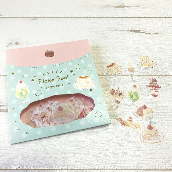 フレークシール PAPIER PLATZ パピアプラッツなかうちわか 喫茶スイーツ 37-832