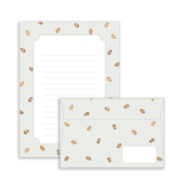 レターセット ワールドクラフト WORLD CRAFT Food Coffee LE-009 コーヒー 珈琲 手紙 便箋 封筒 メッセージ