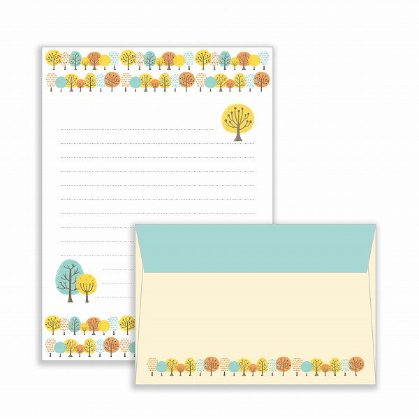 レターセット ワールドクラフト WORLD CRAFT 北欧 Tree LE-012 ツリー 手紙 便箋 封筒 メッセージ