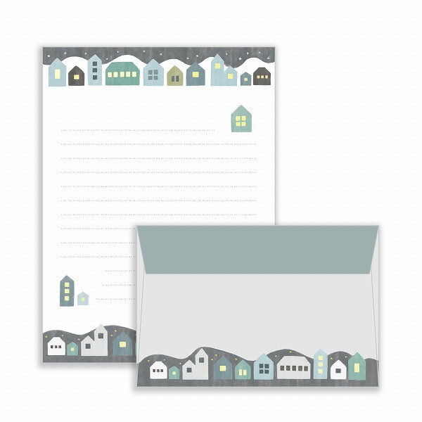 レターセット ワールドクラフト WORLD CRAFT 北欧 Home LE-015 ハウス 家 手紙 便箋 封筒 メッセージ