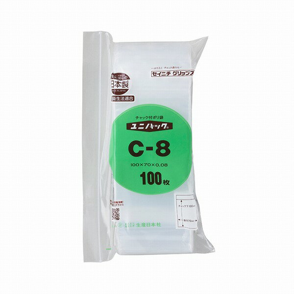 乐天商城 - 生産日本社 セイニチ チャック付きポリ袋 ユニパック 厚口 C-8 100枚